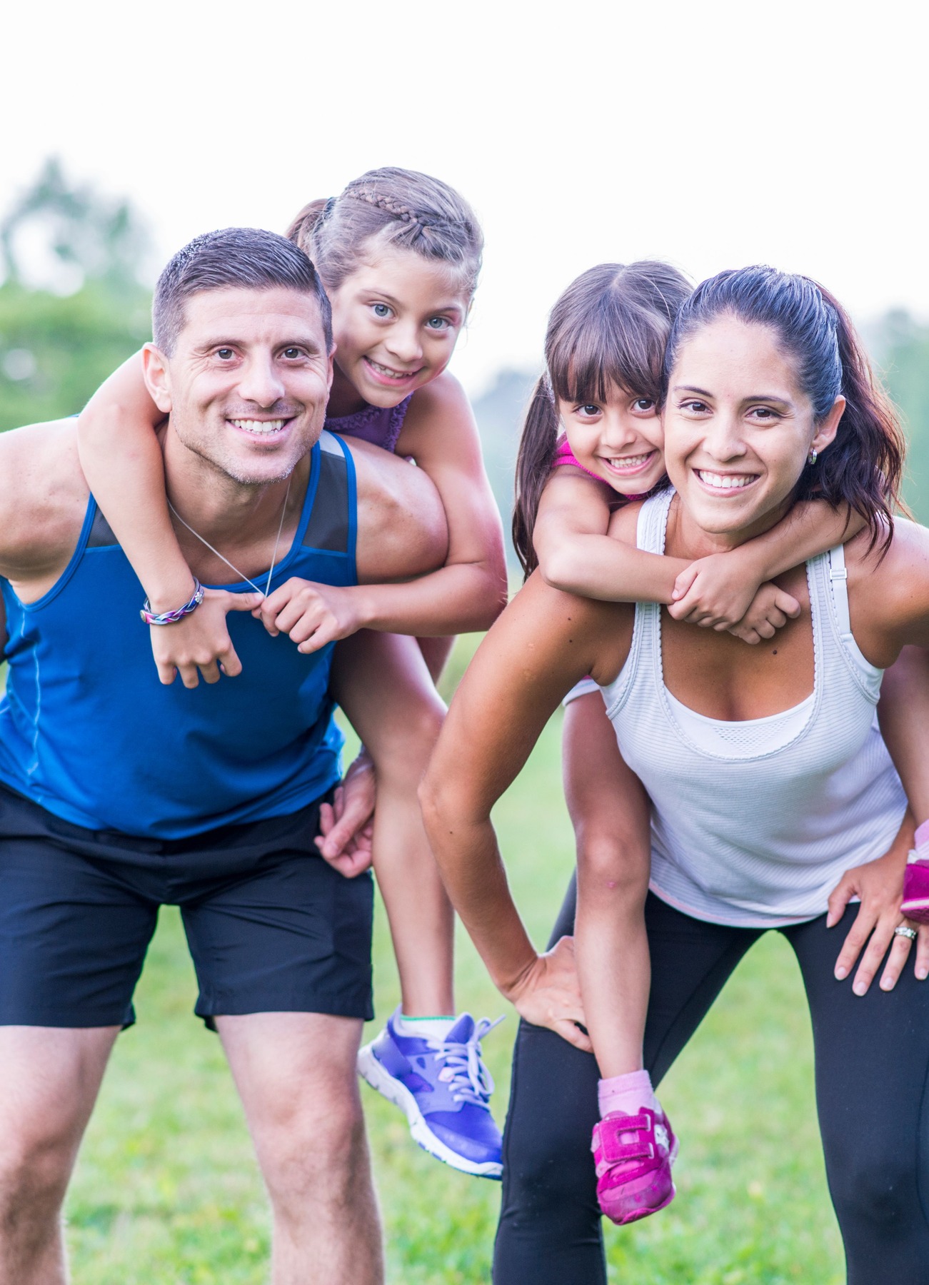 Active friends practicing healthy habits